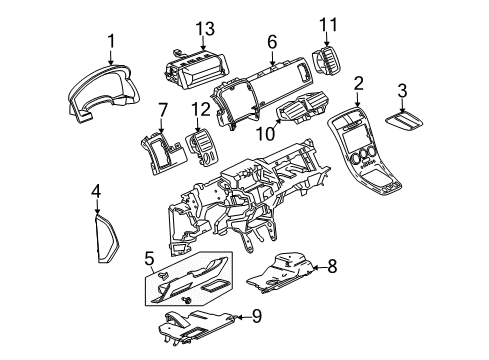 2009 Pontiac Torrent Cluster & Switches, Instrument Panel Diagram 3 - Thumbnail