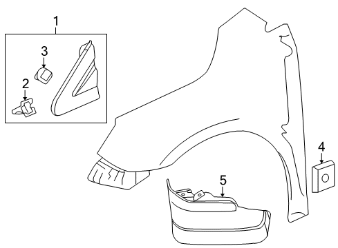 2010 Buick LaCrosse Exterior Trim - Fender Diagram