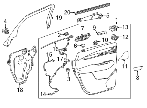 2021 Cadillac XT5 Harness Assembly, Rear S/D Dr Lk Dr Wrg Diagram for 84697065