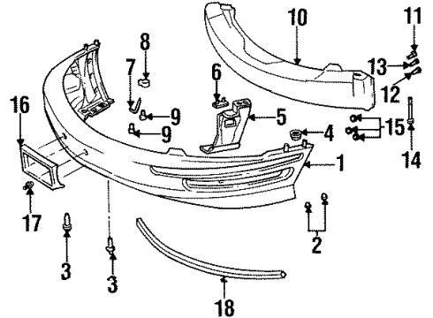 1998 Buick Riviera Front Bumper Diagram