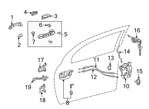 2004 Pontiac Vibe Front Door Diagram 3 - Thumbnail