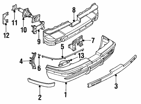 1993 Buick Roadmaster Rear Bumper Diagram 1 - Thumbnail