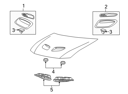 2005 Pontiac GTO Exterior Trim - Hood Diagram