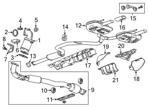 2017 Buick Regal Muffler Assembly, Exhaust (W/ Exhaust Pipe) Diagram for 23369184