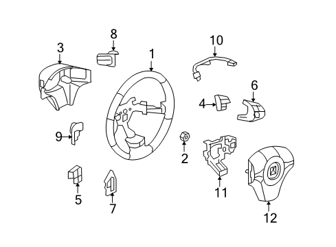 2008 Saturn Aura Wheel Assembly, Steering *Ebony Diagram for 25908469