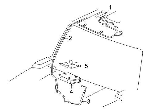 2009 Hummer H3T Cable Assembly, Digital Radio Antenna Diagram for 15821698