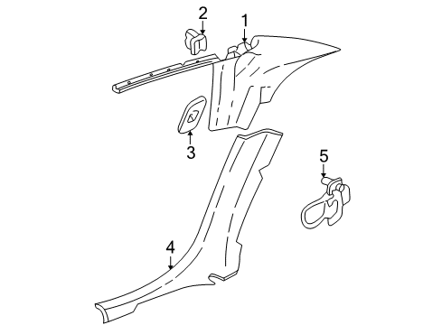 2002 Chevy Impala Interior Trim - Quarter Panels Diagram