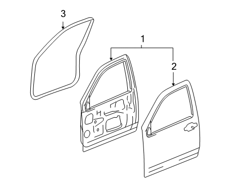 2007 GMC Canyon Front Door, Body Diagram