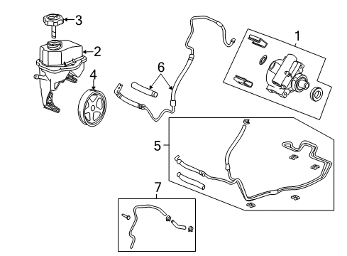 2010 Pontiac G6 P/S Pump & Hoses, Steering Gear & Linkage Diagram 4 - Thumbnail