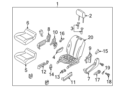 2017 Chevy City Express Driver Seat Components Diagram