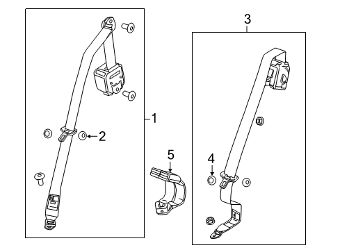 2013 Buick Encore Rear Seat Belt Kit (Buckle Side) *Jet *Black Diagram for 19332427