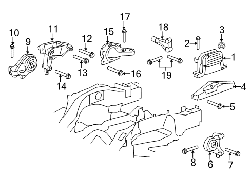 2015 Chevy Equinox Engine & Trans Mounting Diagram