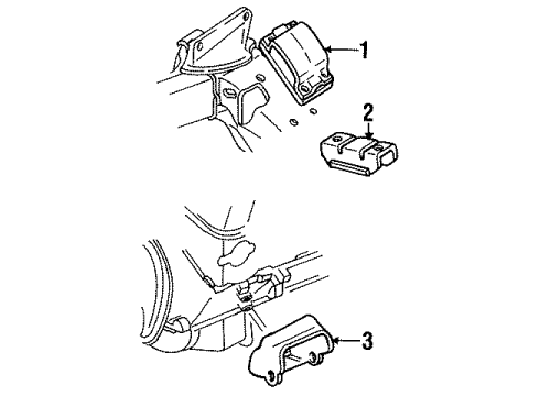 1992 Oldsmobile Custom Cruiser Engine & Trans Mounting Diagram