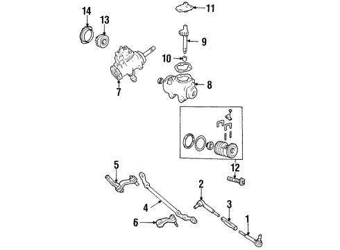 1993 Chevy C3500 P/S Pump & Hoses, Steering Gear & Linkage Diagram 3 - Thumbnail