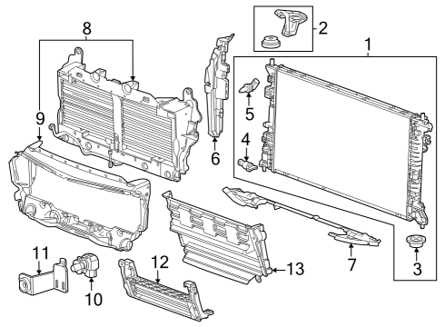 2023 GMC Canyon Radiator & Components Diagram