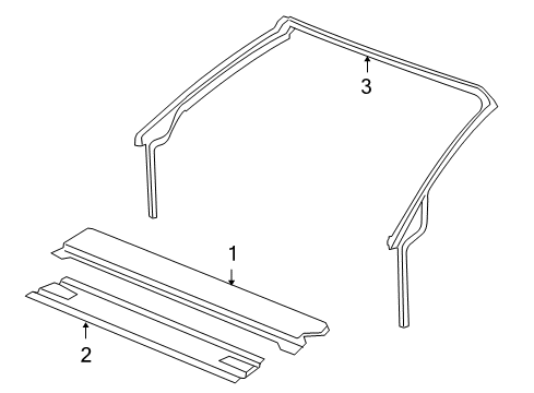 2006 Pontiac G6 Panel Assembly, Roof Front Header Lower Diagram for 15870684