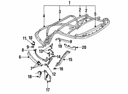 1990 Buick Reatta Panel Asm Front Door Outer (LH) Diagram for 12504877