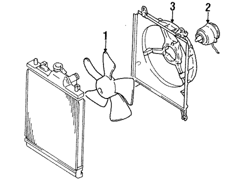 1998 Chevy Metro Shroud,Radiator Fan Diagram for 91171197