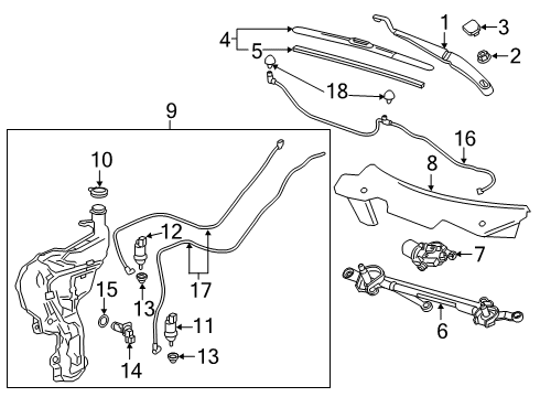 2024 Chevy Blazer Wiper & Washer Components Diagram 2 - Thumbnail