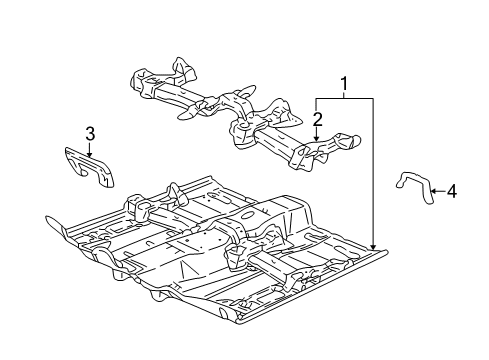 2001 Saturn L100 Panel Asm,Front Floor Diagram for 21992682