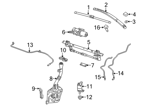 2015 Chevy Equinox Transmission Assembly, Windshield Wiper Diagram for 84126961