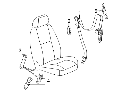 2008 GMC Yukon XL 1500 Front Seat Belts Diagram