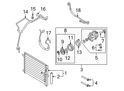 2009 Chevy Aveo5 Seal,A/C Receiver & Dehydrator Tube (O Ring) Diagram for 94535492