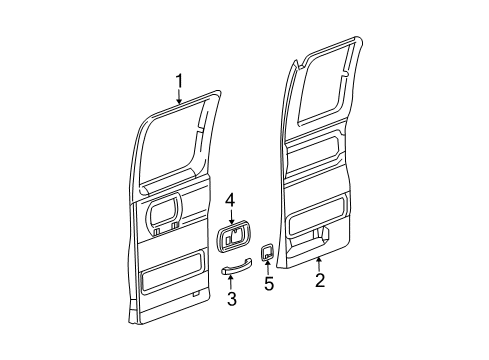 2011 Chevy Express 3500 Panel Assembly, Rear Side Door Trim *Neutral Medium Diagram for 15283114