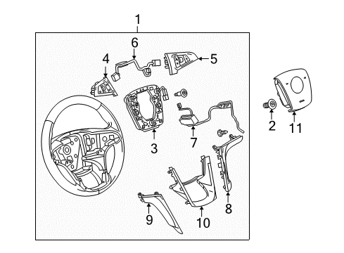 2012 Buick LaCrosse Steering Wheel Assembly *Black Diagram for 22846333