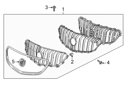 2014 Buick Enclave Grille Assembly, Front Diagram for 84055812