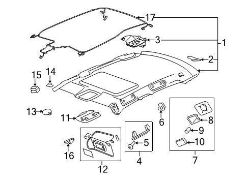 2007 Buick Lucerne Sunshade Asm *Shale Diagram for 15780928