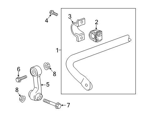 2020 Buick Regal Sportback Rear Suspension, Control Arm Diagram 2 - Thumbnail