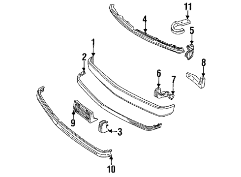 1994 Chevy C2500 Suburban Front Bumper Diagram