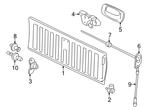 2006 Chevy Silverado 1500 Tail Gate, Body Diagram 1 - Thumbnail