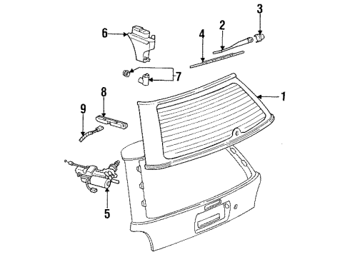 1995 Saturn SW1 Seal,Windshield Washer Pump Container Diagram for 21049005