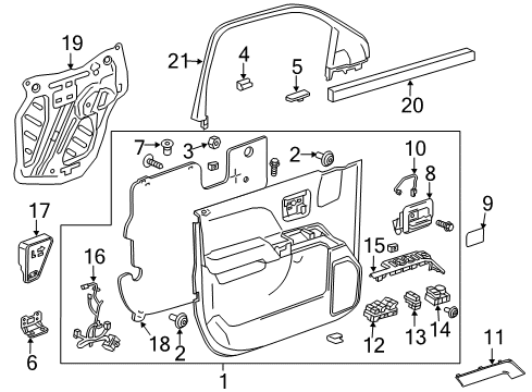 2017 GMC Sierra 2500 HD Harness Assembly, Front Side Door Door Lock Door Wiring Diagram for 23147591