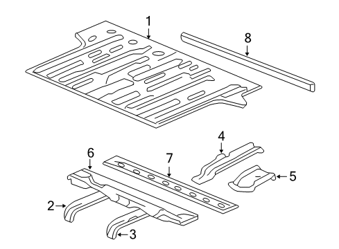 2012 Chevy Tahoe Rear Body - Floor & Rails Diagram 2 - Thumbnail