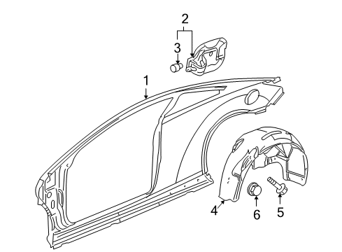 2010 Pontiac G6 Quarter Panel & Components Diagram