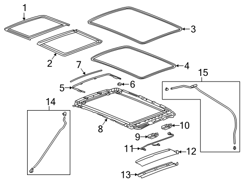 2020 Chevy Blazer Hose Assembly, Sun Rf Hsg Frt Drn Diagram for 84227403