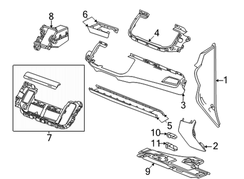 2022 GMC Yukon Cluster & Switches, Instrument Panel Diagram 10 - Thumbnail