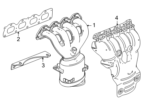 2014 Chevy Cruze Shield Assembly, Exh Manif Ht Diagram for 25195633