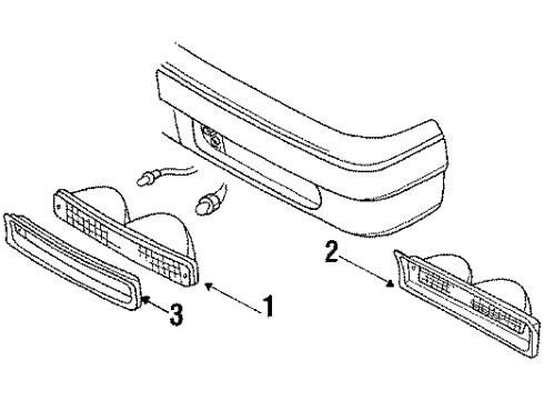 1989 Buick Skylark Bezel, Parking Lamp Diagram for 22538263