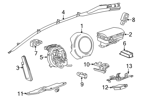 2012 Chevy Camaro Bracket,Airbag Driver Seat Position Sensor Diagram for 92234426