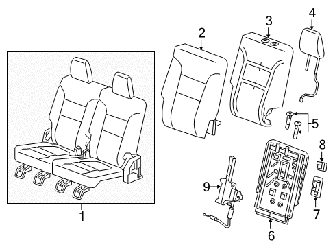 2023 GMC Acadia Third Row Seats Diagram