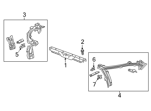 2021 Chevy Equinox Bracket Assembly, Body Side Front Bumper Fascia Diagram for 84154443