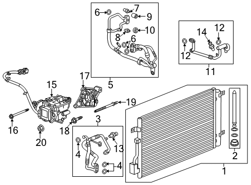 2014 Chevy Spark EV Hose Assembly, A/C Condenser Diagram for 42349814