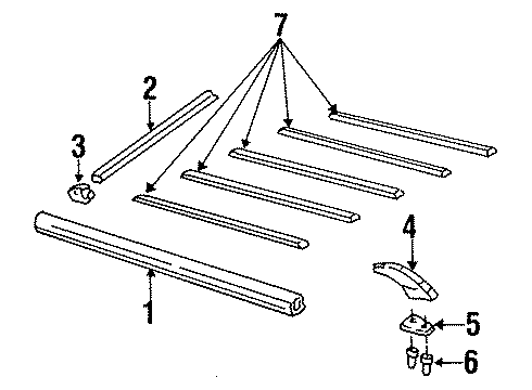 1987 Oldsmobile Cutlass Cruiser Nut, Roof Luggage Carrier Side Rail Suppo Diagram for 14002811