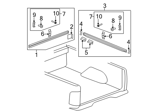 2009 Chevy Silverado 1500 Box Rails Diagram 2 - Thumbnail