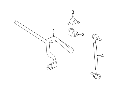 2010 Pontiac Vibe Front Suspension, Control Arm, Stabilizer Bar Diagram 1 - Thumbnail