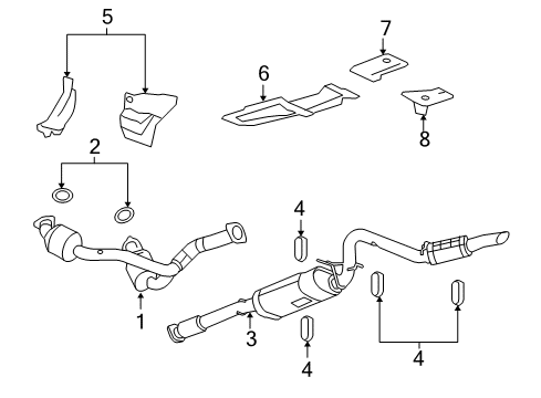 2009 Chevy Silverado 1500 Exhaust Components Diagram 2 - Thumbnail